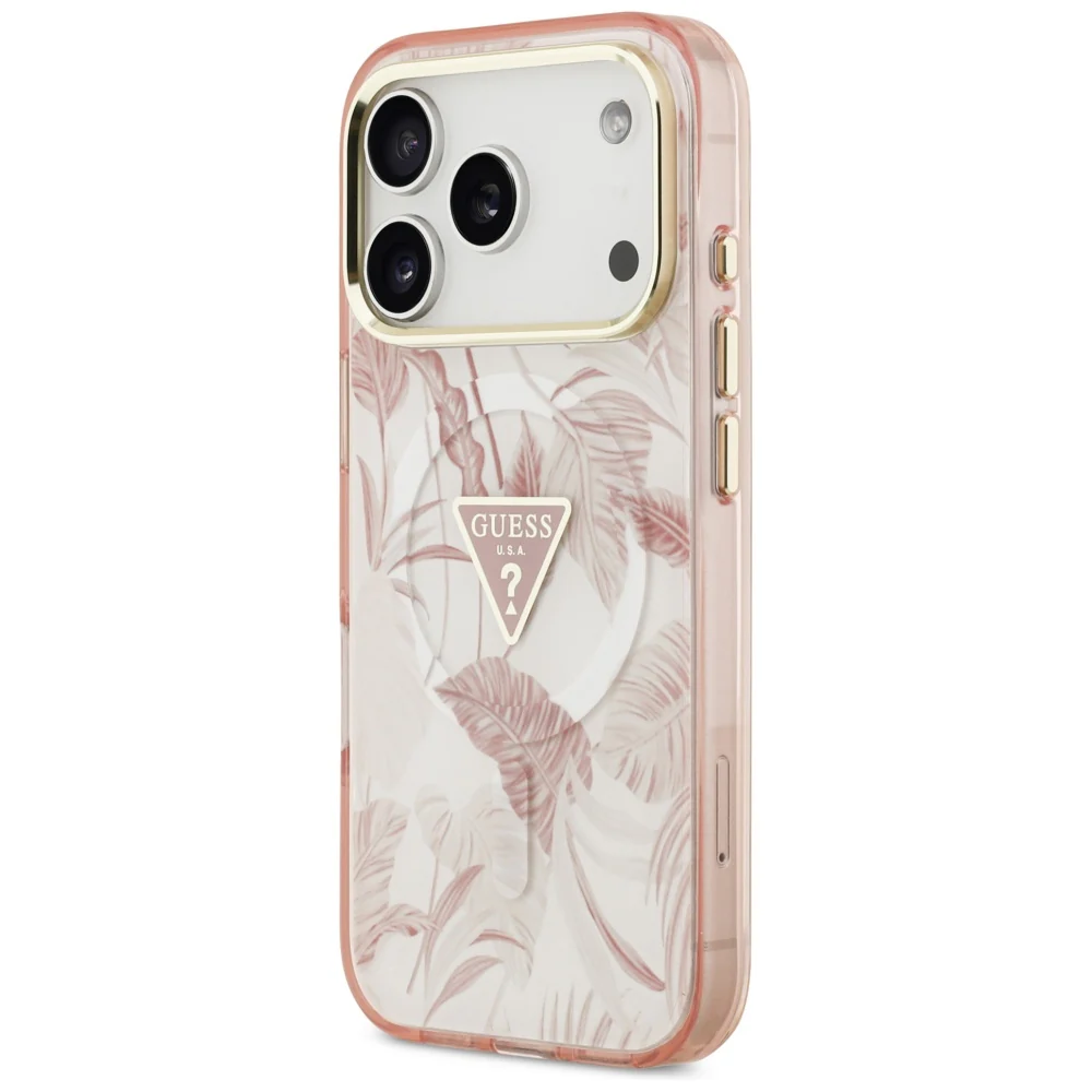 MagSafe Case for Apple iPhone 17 Pro, Guess, Jungle Tonal Triangle, Pink - Image 5