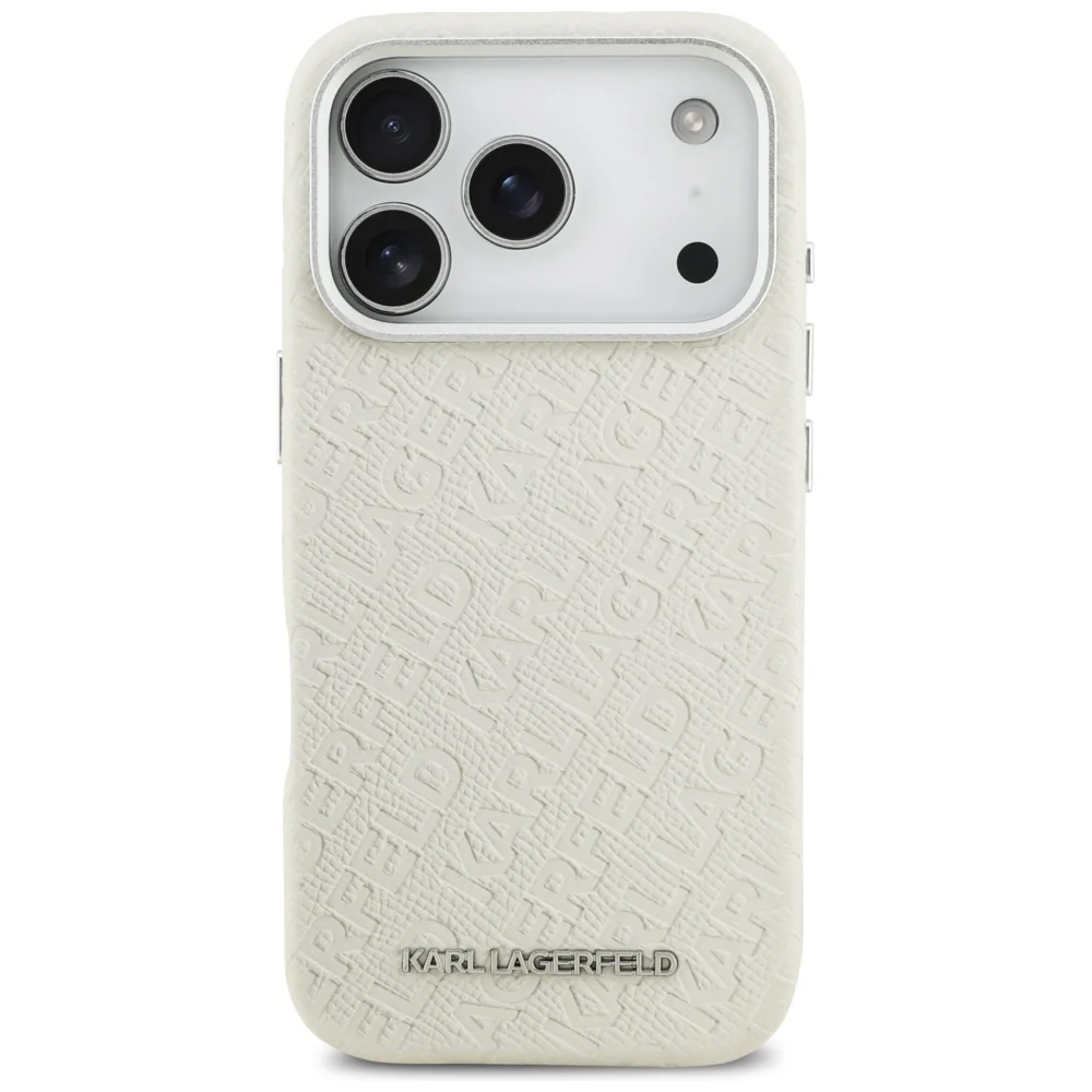 MagSafe Case for Apple iPhone 17 Pro, Karl Lagerfeld, FW Stamped Karl, Beige - Image 2