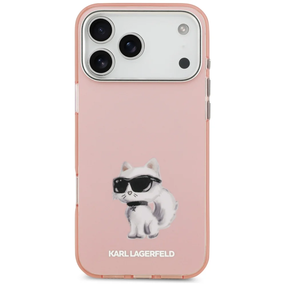 MagSafe Case for Apple iPhone 17 Pro, Karl Lagerfeld, IML Aquarelle Logo Choupette, Pink - Image 2