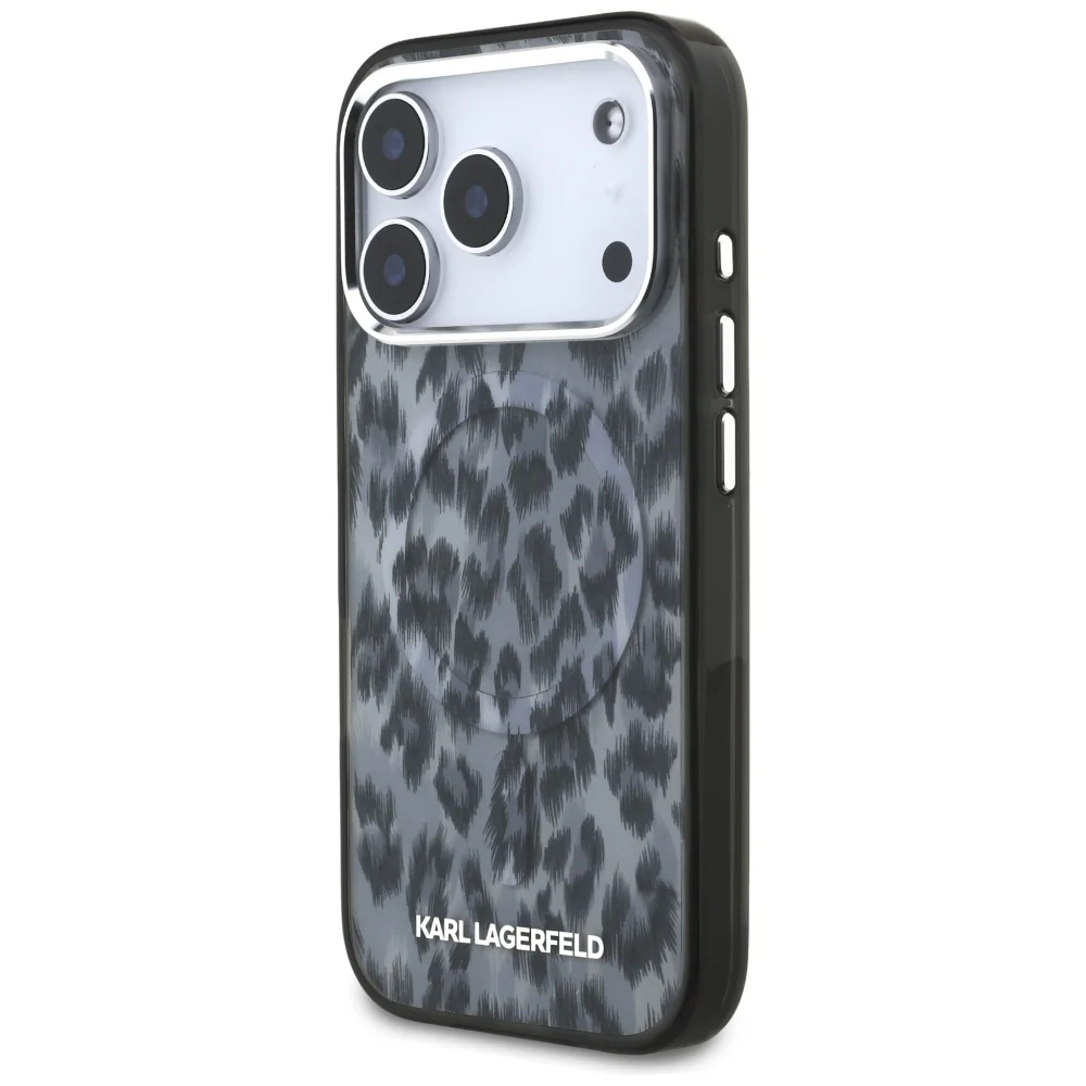 MagSafe Case for Apple iPhone 17 Pro, Karl Lagerfeld, IML Leopard Pattern, Black - Image 5