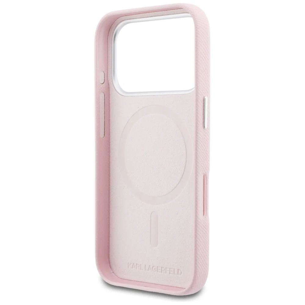 MagSafe Case for Apple iPhone 17 Pro, Karl Lagerfeld, Karl Head Logo, Pink - Image 3