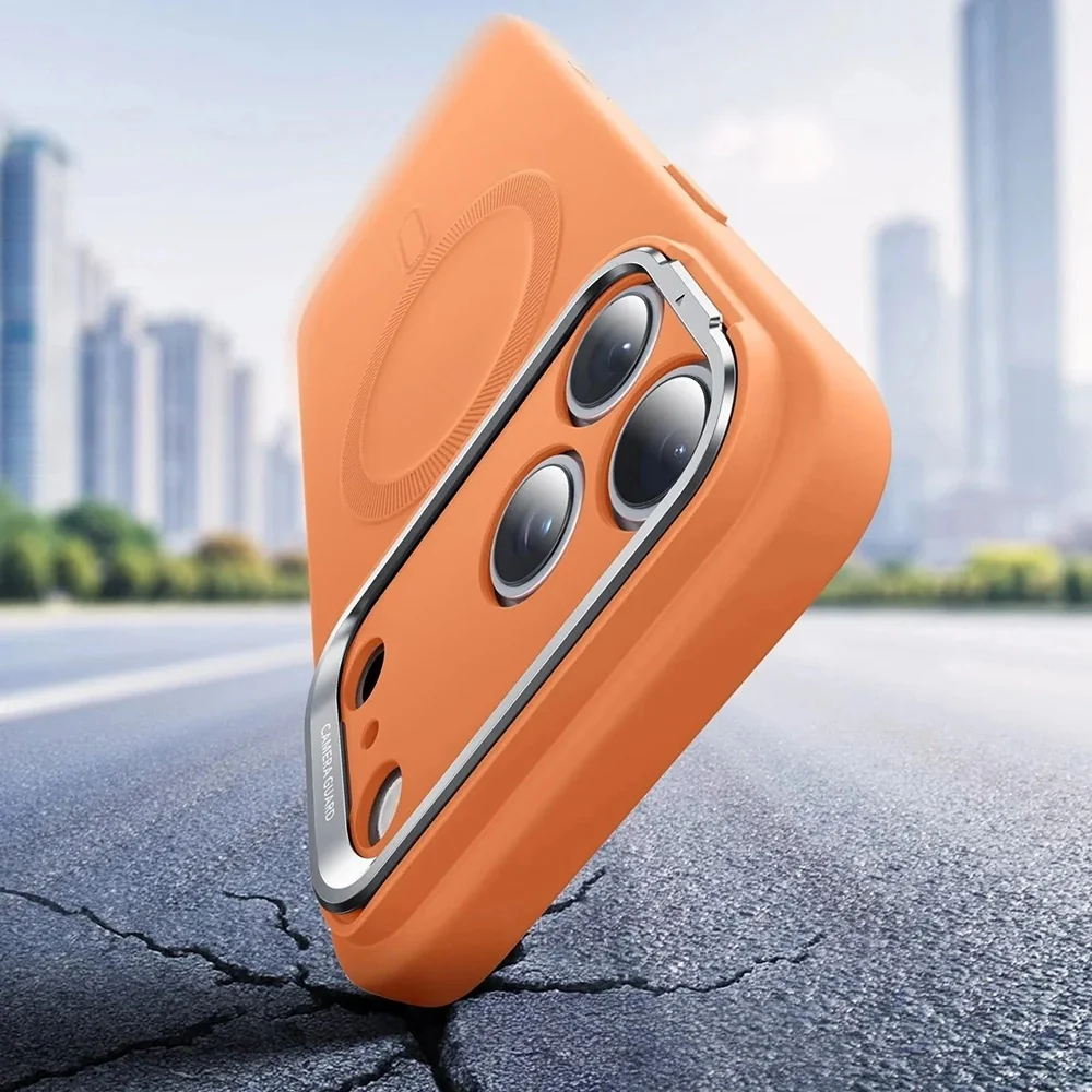 MagSafe Case for Apple iPhone 17 Pro Max, ESR, Cloud Soft Kickstand, Orange - Image 3