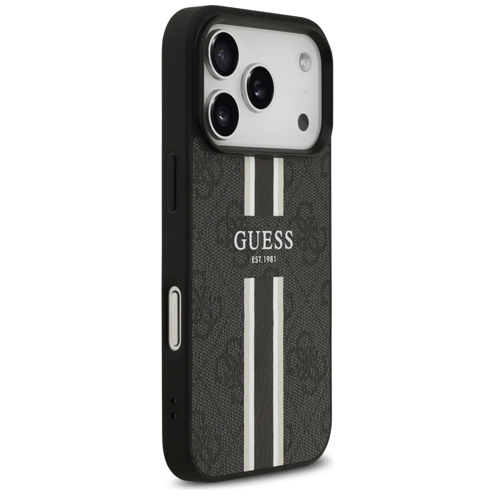 MagSafe Case for Apple iPhone 17 Pro Max, Guess, 4G Printed Stripes, Black - Image 4