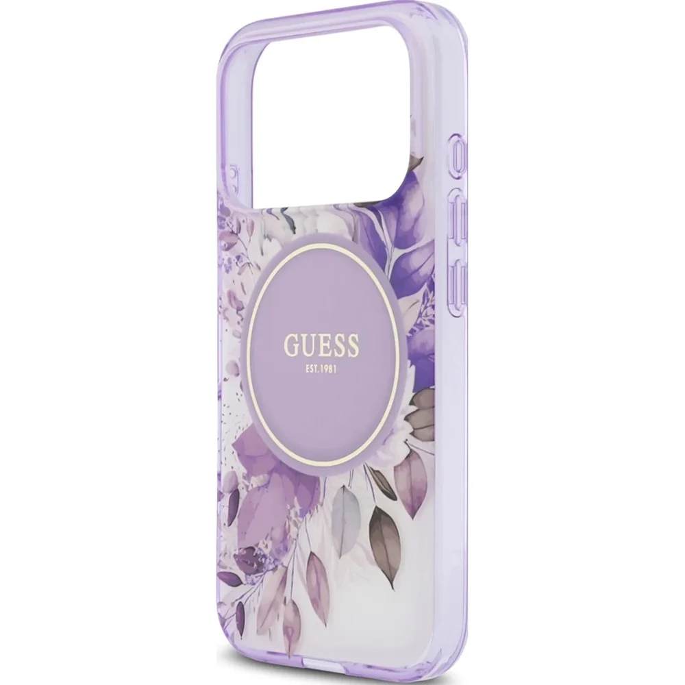 MagSafe Case for Apple iPhone 17 Pro Max, Guess, IML Flower & Tonal Circle, Purple - Image 6