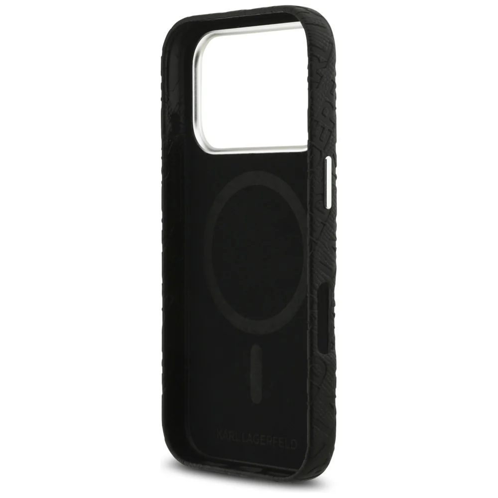 MagSafe Case for Apple iPhone 17 Pro Max, Karl Lagerfeld, FW Stamped Karl, Black - Image 5