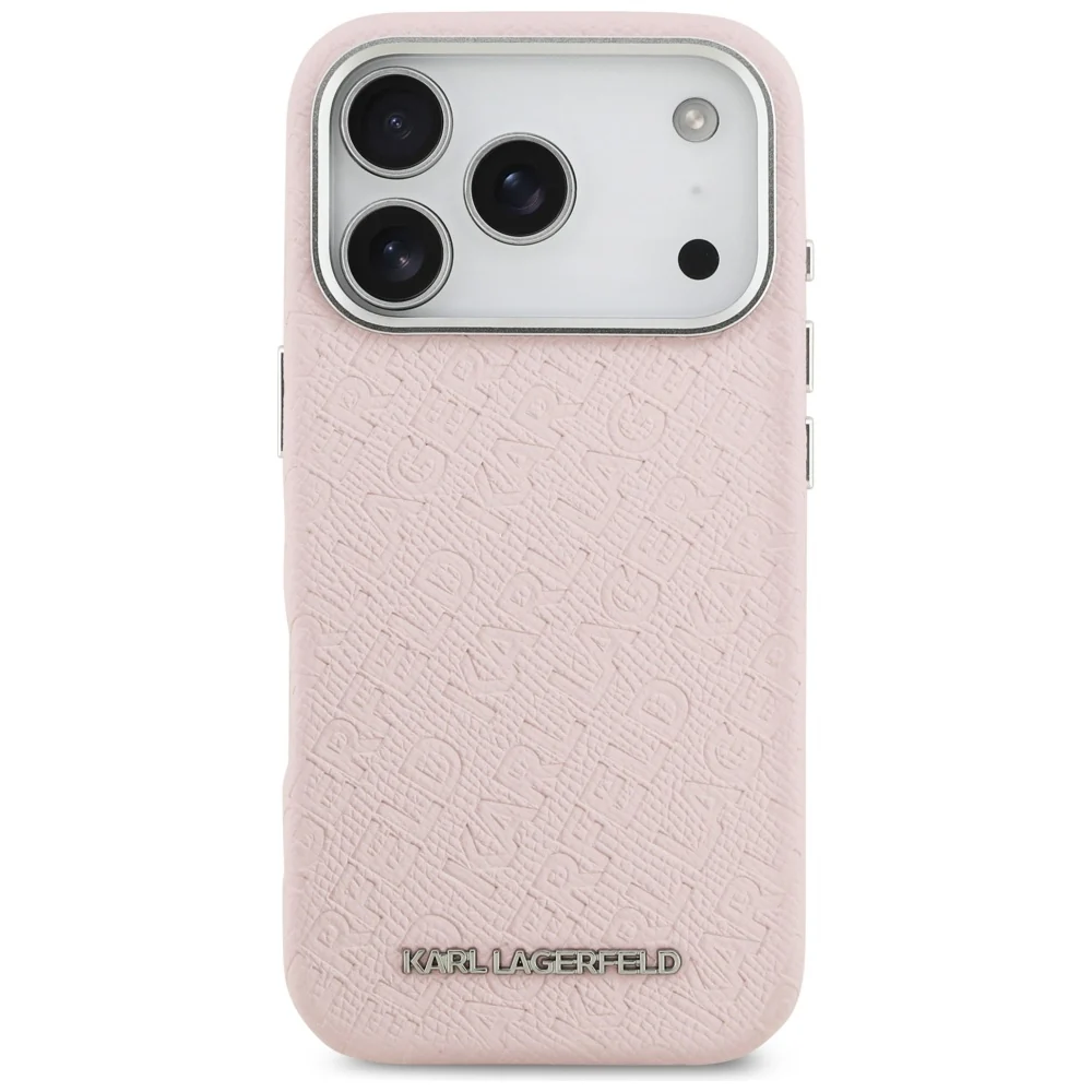 MagSafe Case for Apple iPhone 17 Pro Max, Karl Lagerfeld, FW Stamped Karl, Pink - Image 2