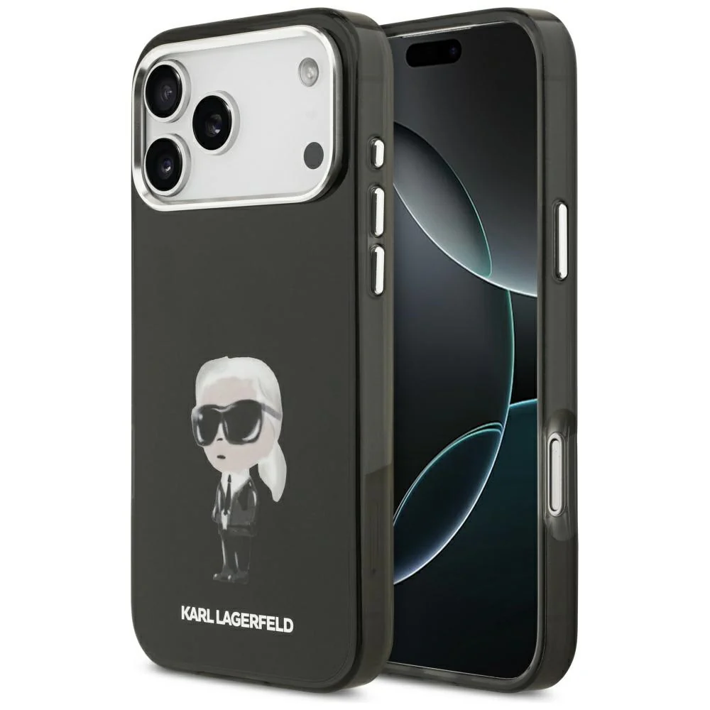 MagSafe Case for Apple iPhone 17 Pro Max, Karl Lagerfeld, IML Aquarelle Karl Ikonik, Black