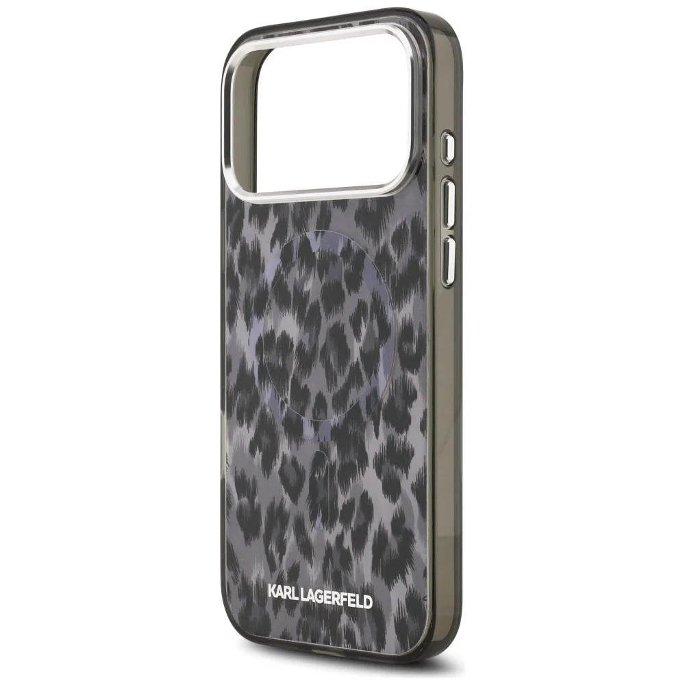 MagSafe Case for Apple iPhone 17 Pro Max, Karl Lagerfeld, IML Leopard Pattern, Black - Image 5