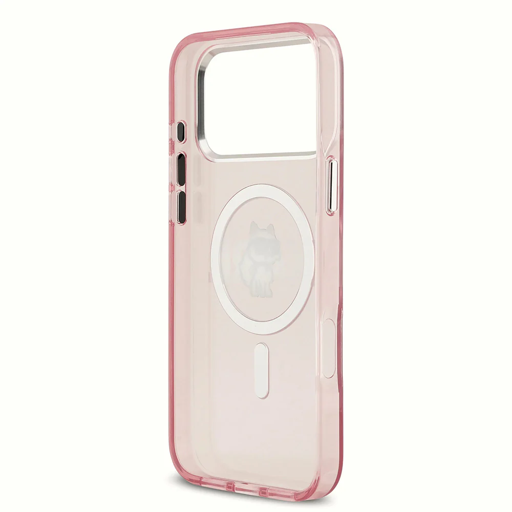 MagSafe Case for Apple iPhone 17 Pro Max, Karl Lagerfeld, IML Sketch Logo Choupette, Pink - Image 6
