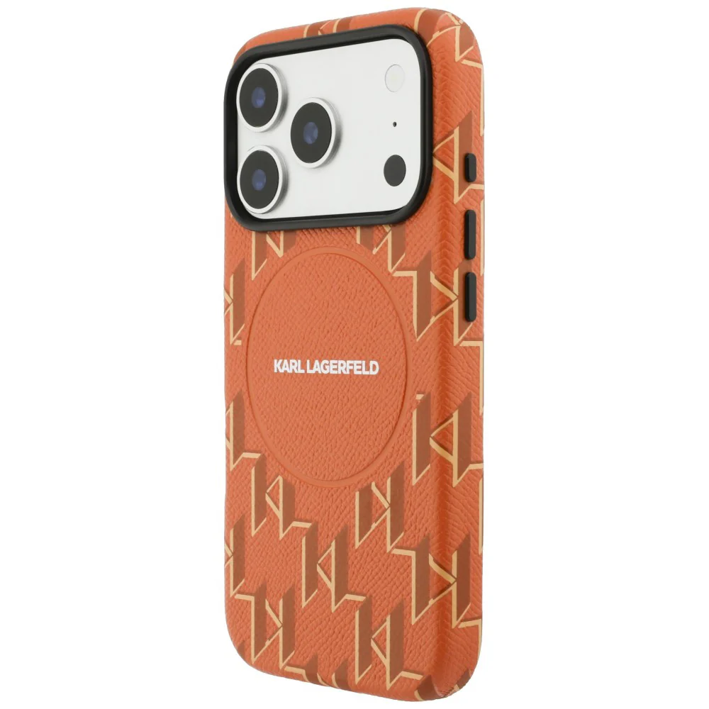 MagSafe Case for Apple iPhone 17 Pro Max, Karl Lagerfeld, KL Monogram Logo, Orange - Image 5