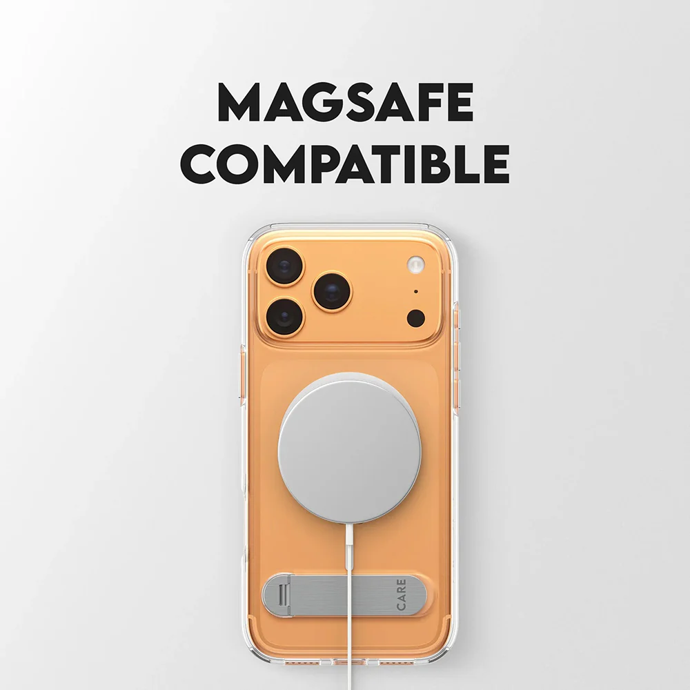 MagSafe Case for Apple iPhone 17 Pro Max, PanzerGlass, Care Feature Kickstand, White Transparent - Image 9