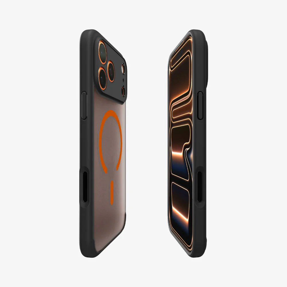 MagSafe Case for Apple iPhone 17 Pro Max, Spigen, Ultra Hybrid, Satin Black Orange ACS10482 - Image 5