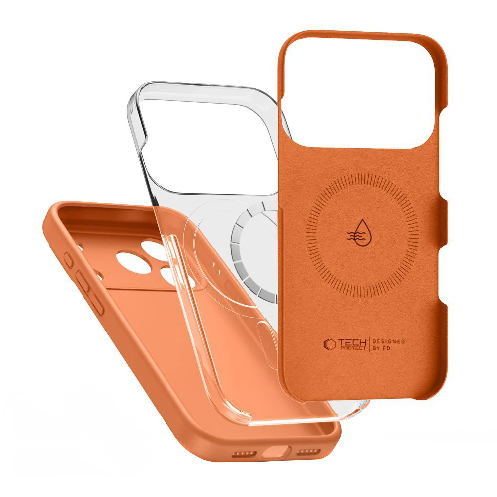 MagSafe Case for Apple iPhone 17 Pro Max, Tech-Protect, Silicone, Orange - Image 5