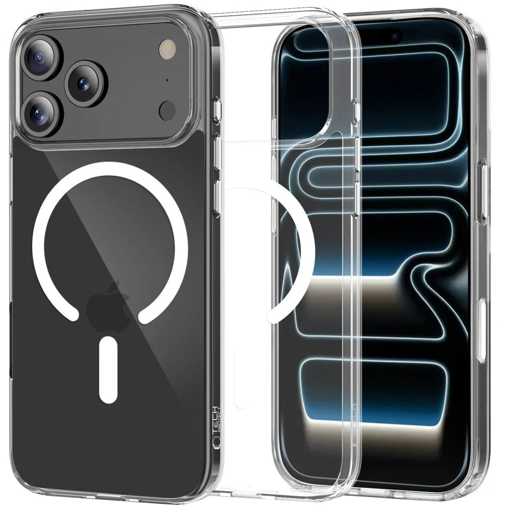 MagSafe Case for Apple iPhone 17 Pro, Tech-Protect, Flexair Hybrid CC, Transparent - Image 2