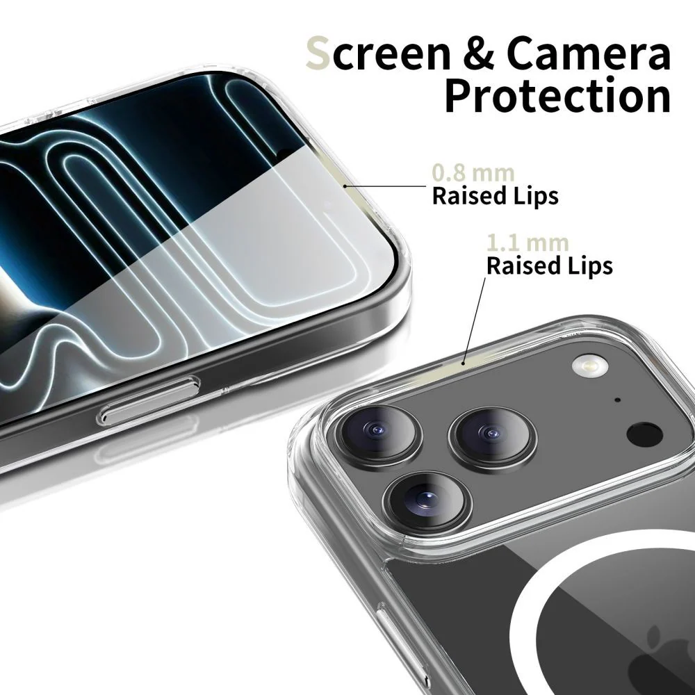 MagSafe Case for Apple iPhone 17 Pro, Tech-Protect, Flexair Hybrid CC, Transparent - Image 4