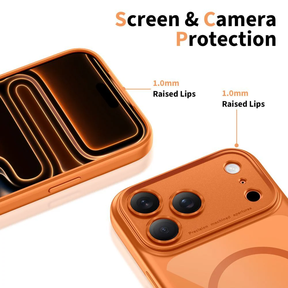 MagSafe Case for Apple iPhone 17 Pro, Tech-Protect, MagPeak, Orange - Image 4
