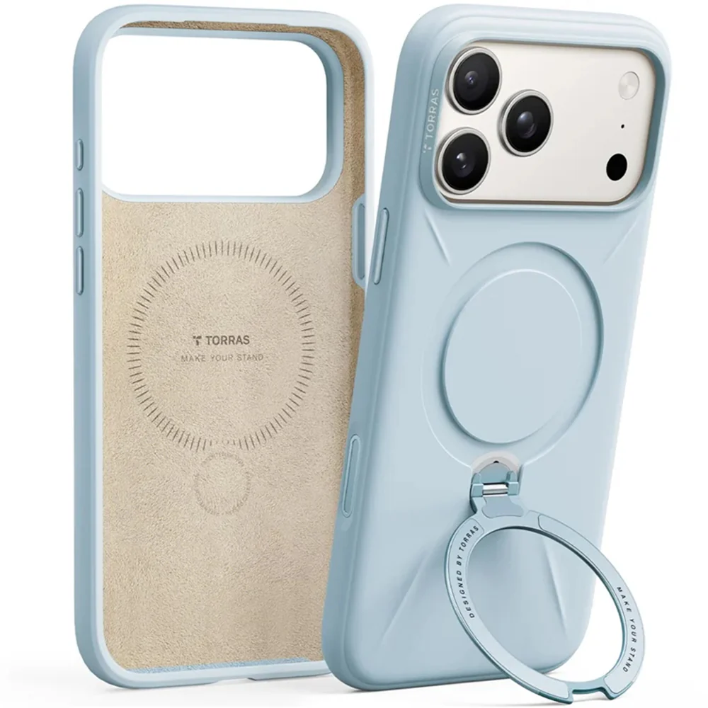 MagSafe Case for Apple iPhone 17 Pro, Torras, QPRO Silicone, Light Blue - Image 2