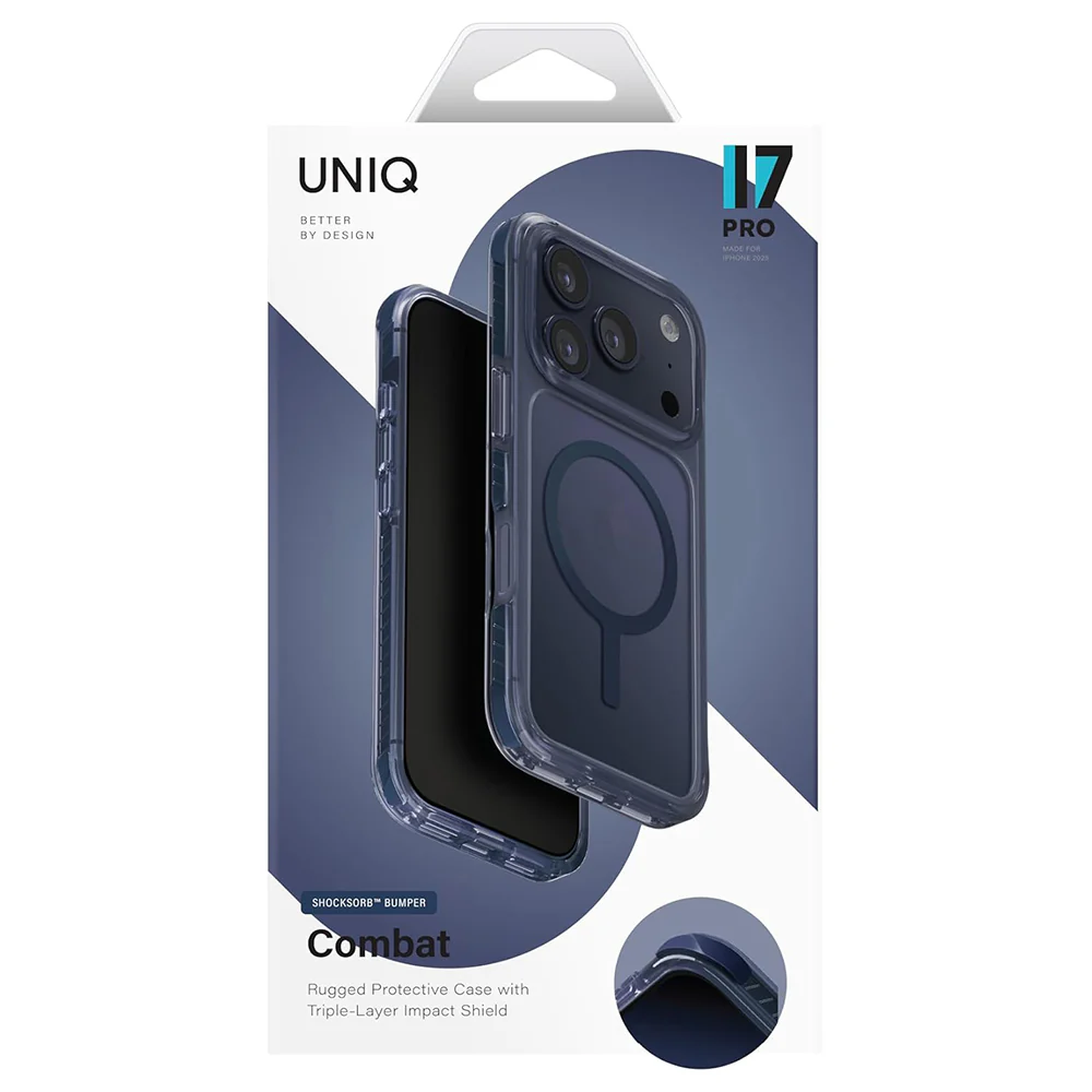 MagSafe Case for Apple iPhone 17 Pro, UNIQ, Combat MagClick, Blue - Image 6