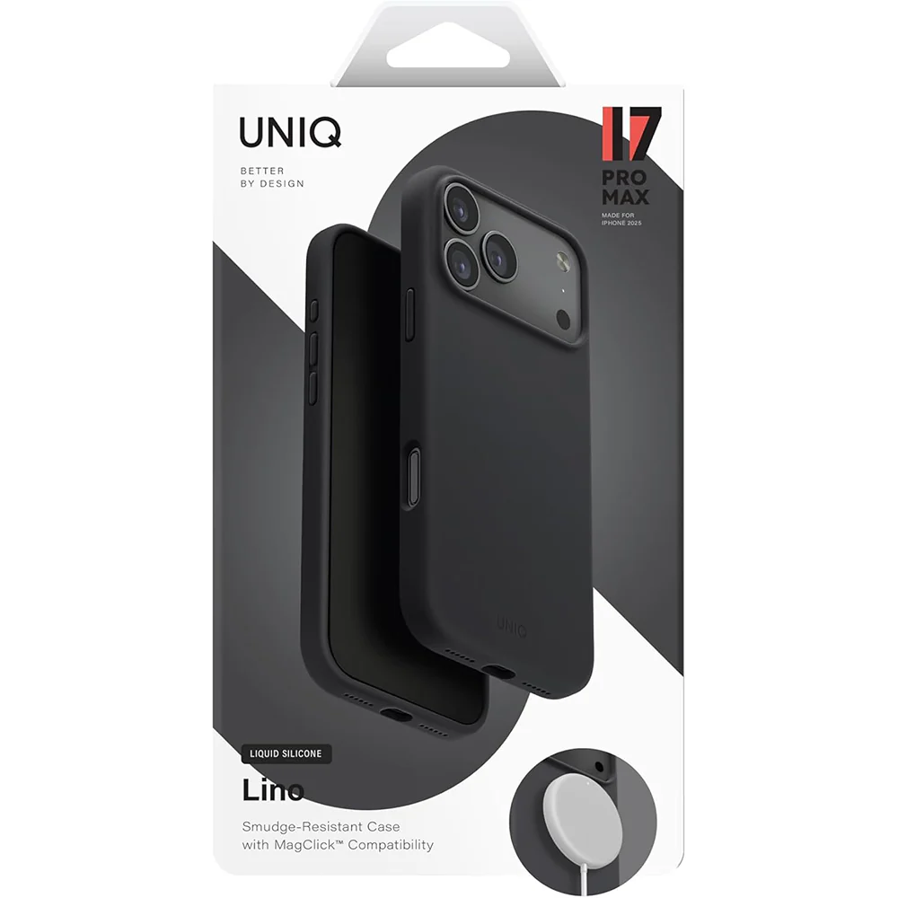 MagSafe Case for Apple iPhone 17 Pro, UNIQ, Lino MagClick, Black - Image 7