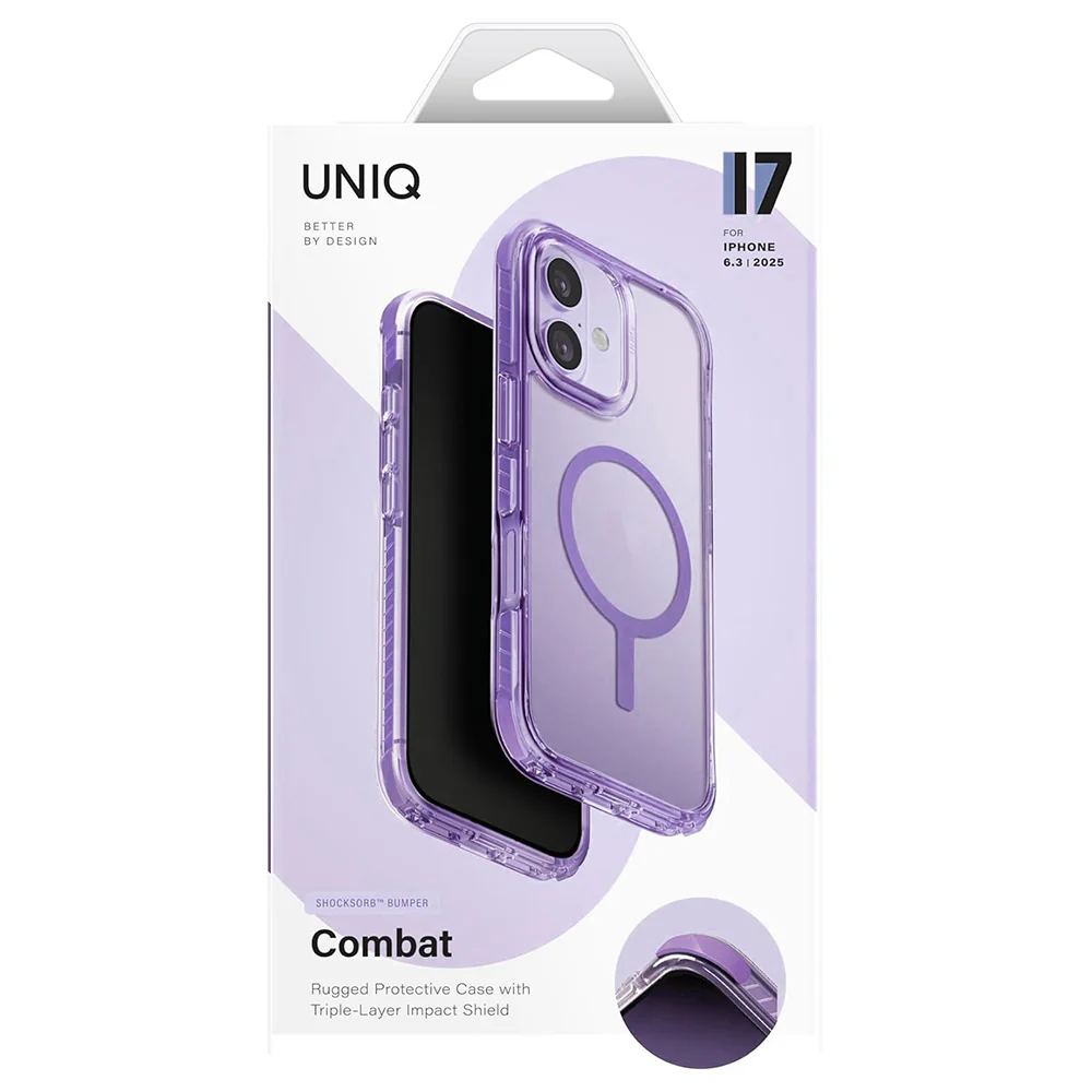 MagSafe Case for Apple iPhone 17, UNIQ, Combat MagClick, Purple - Image 6