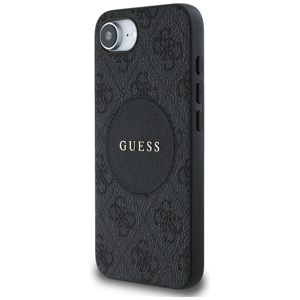 MagSafe Case for Apple iPhone 17e / 16e, Guess, 4G Circle Classic Logo, Brown - Image 4