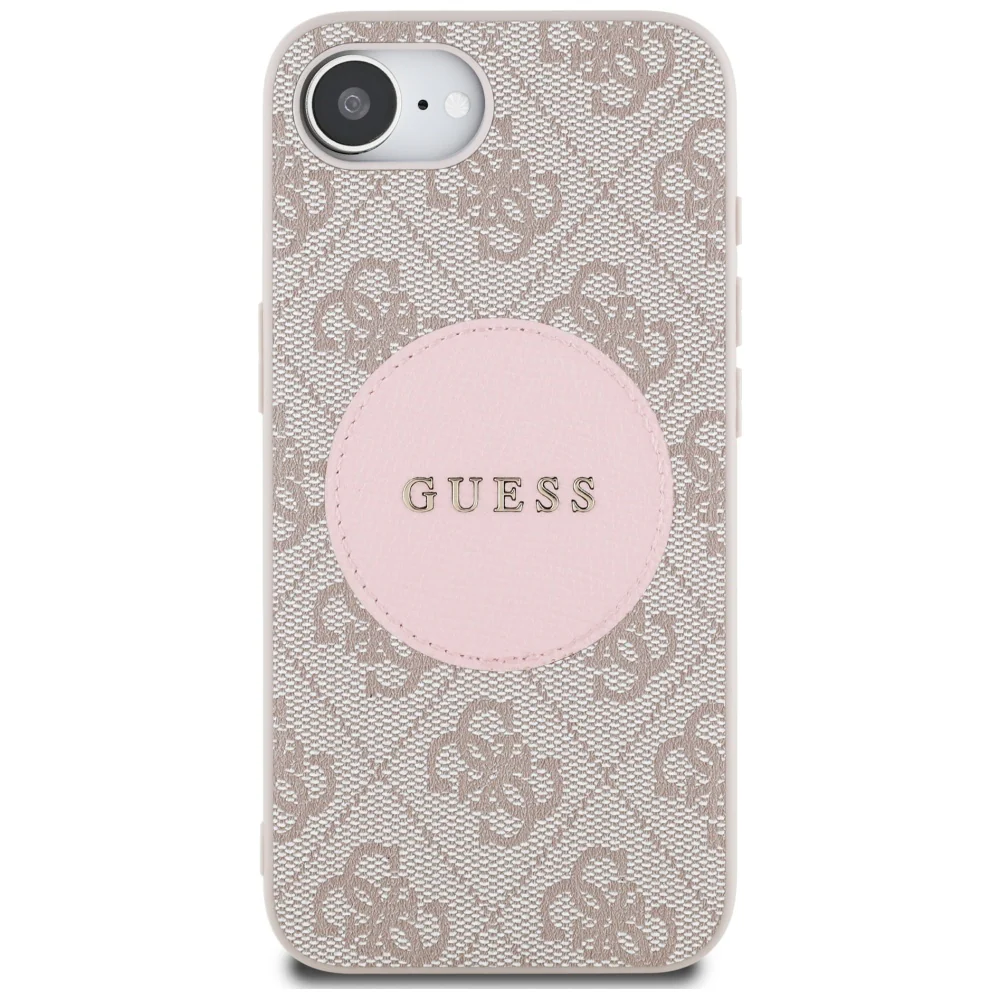 MagSafe Case for Apple iPhone 17e / 16e, Guess, 4G Circle Classic Logo, Pink - Image 3