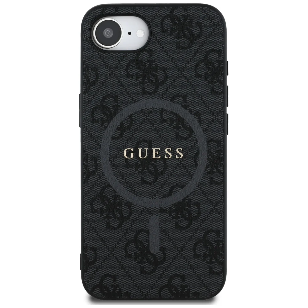 MagSafe Case for Apple iPhone 17e / 16e, Guess, 4G Ring Classic Logo, Black - Image 2