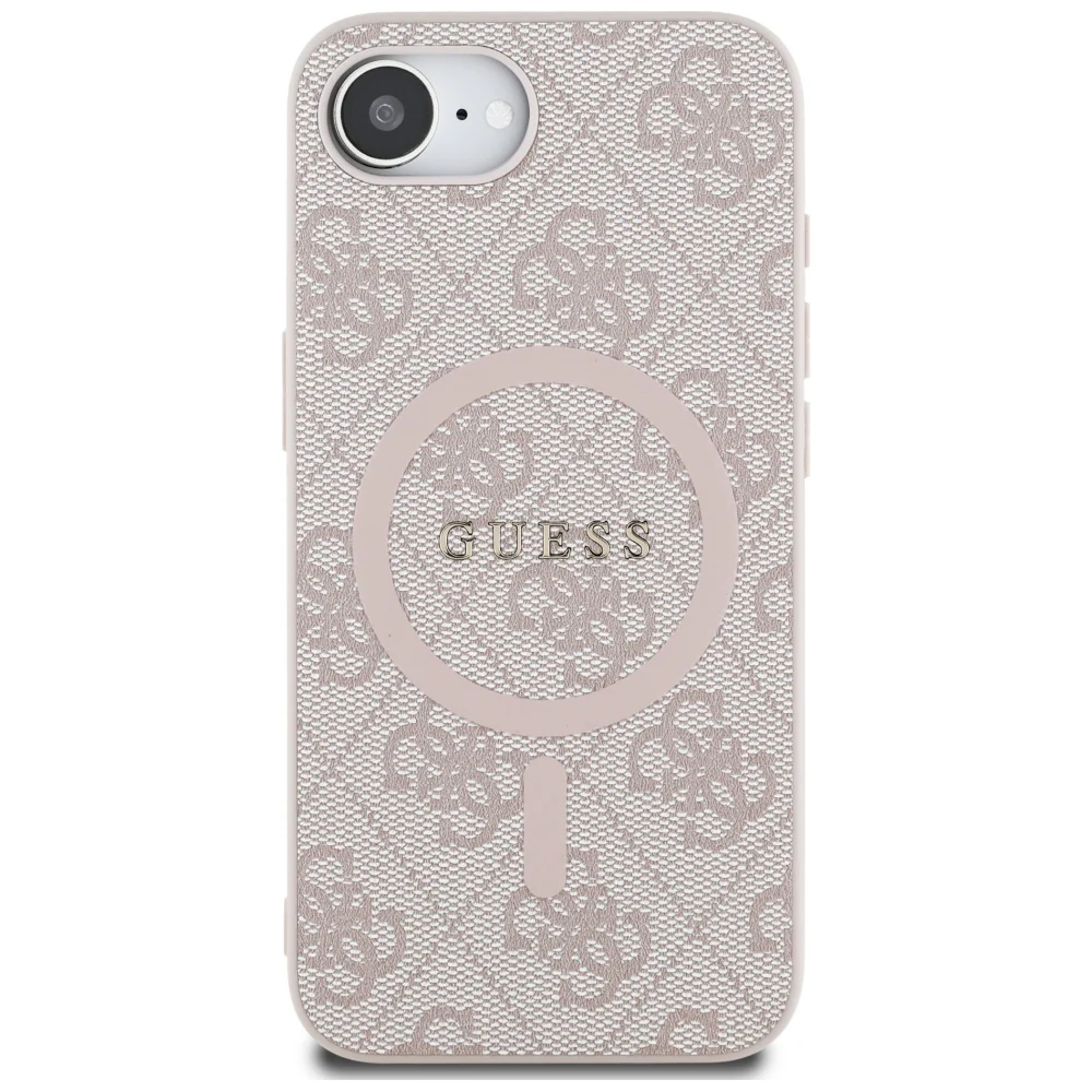 MagSafe Case for Apple iPhone 17e / 16e, Guess, 4G Ring Classic Logo, Pink - Image 2