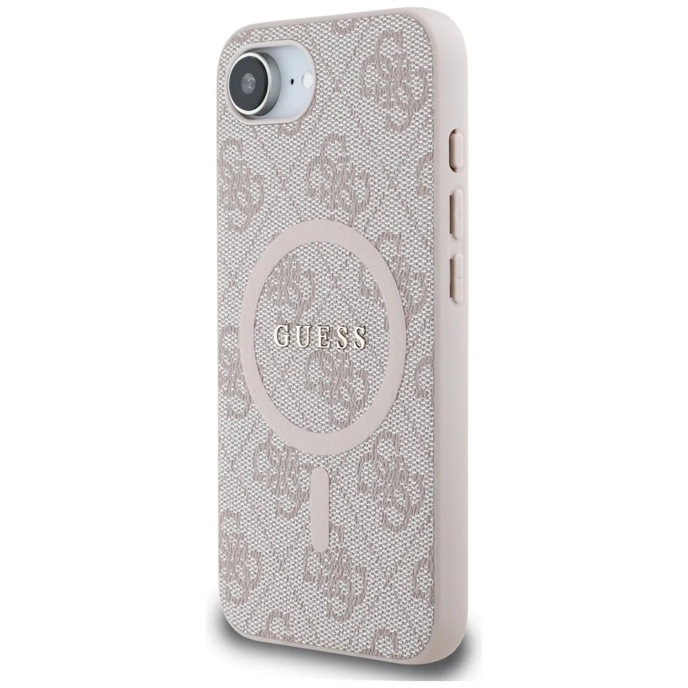 MagSafe Case for Apple iPhone 17e / 16e, Guess, 4G Ring Classic Logo, Pink - Image 3