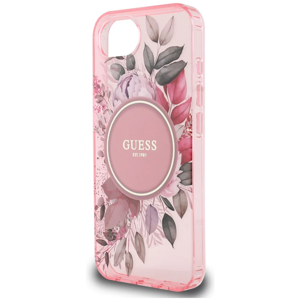 MagSafe Case for Apple iPhone 17e / 16e, Guess, IML Flowers, Pink - Image 6
