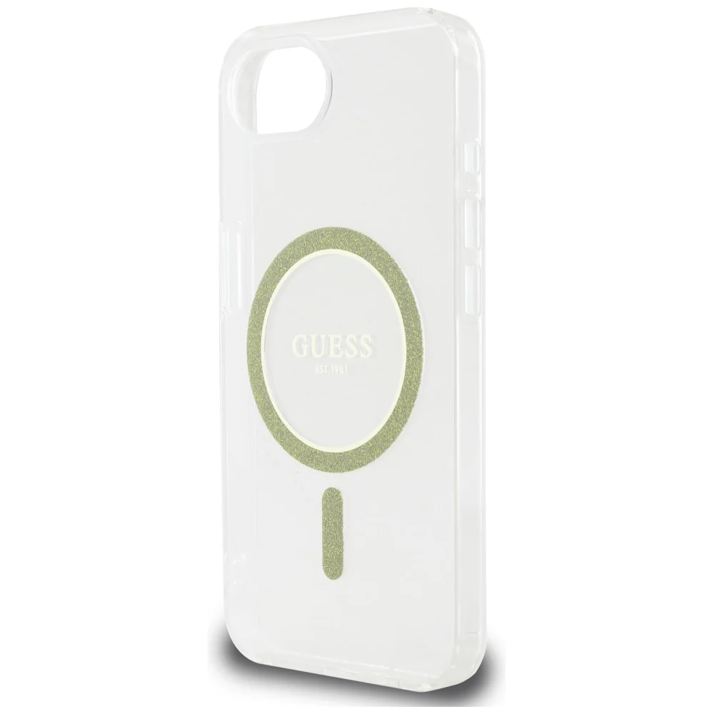 MagSafe Case for Apple iPhone 17e / 16e, Guess, IML Glitter Circle, Transparent - Image 5