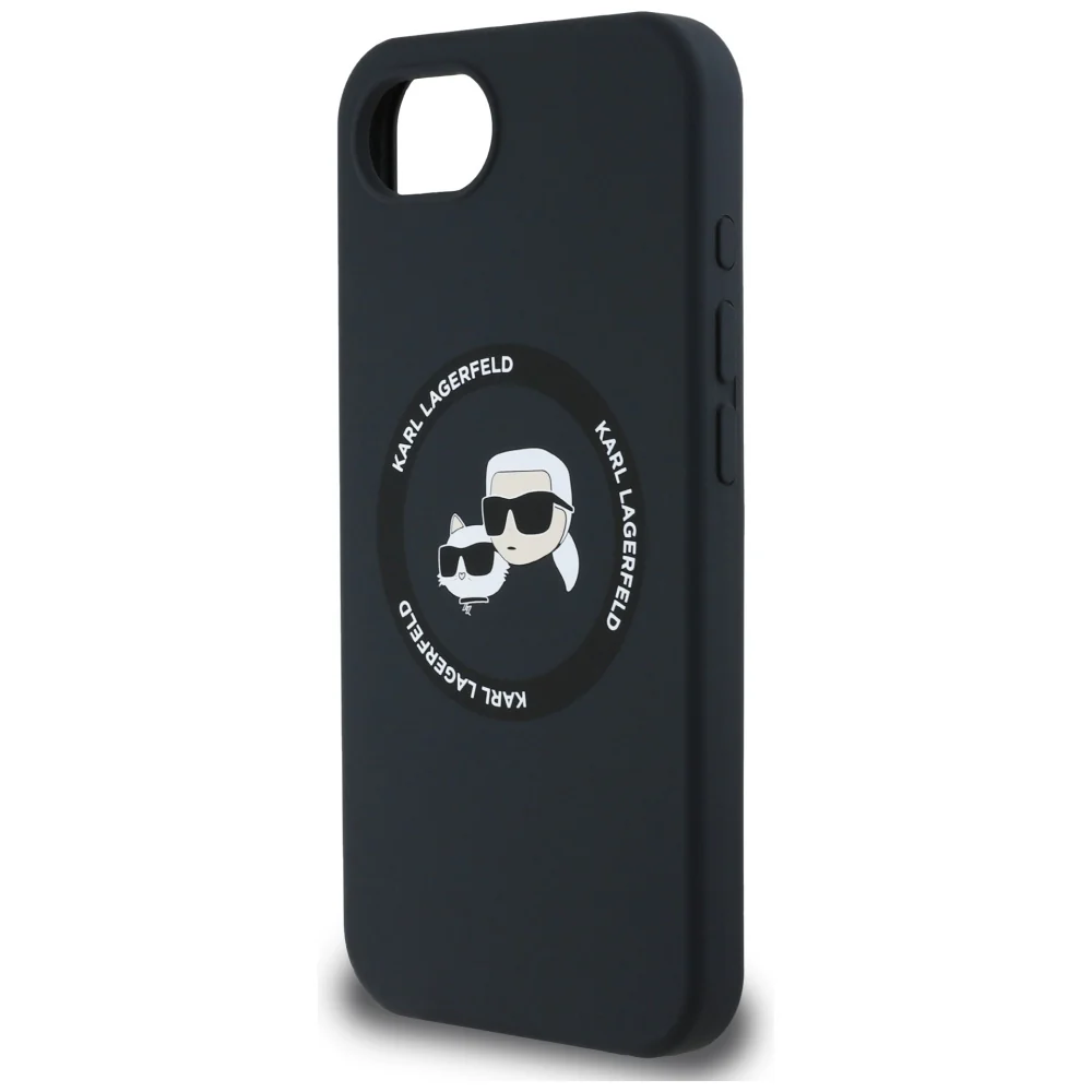 MagSafe Case for Apple iPhone 17e / 16e, Karl Lagerfeld, Silicone Karl & Choupette's Heads, Black - Image 4