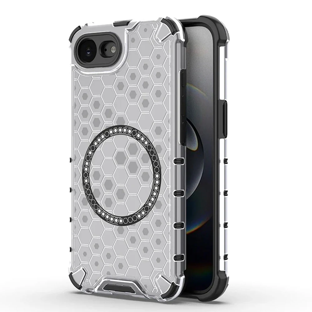 MagSafe Case for Apple iPhone 17e / 16e, Techsuit, HoneyComb Shield, White