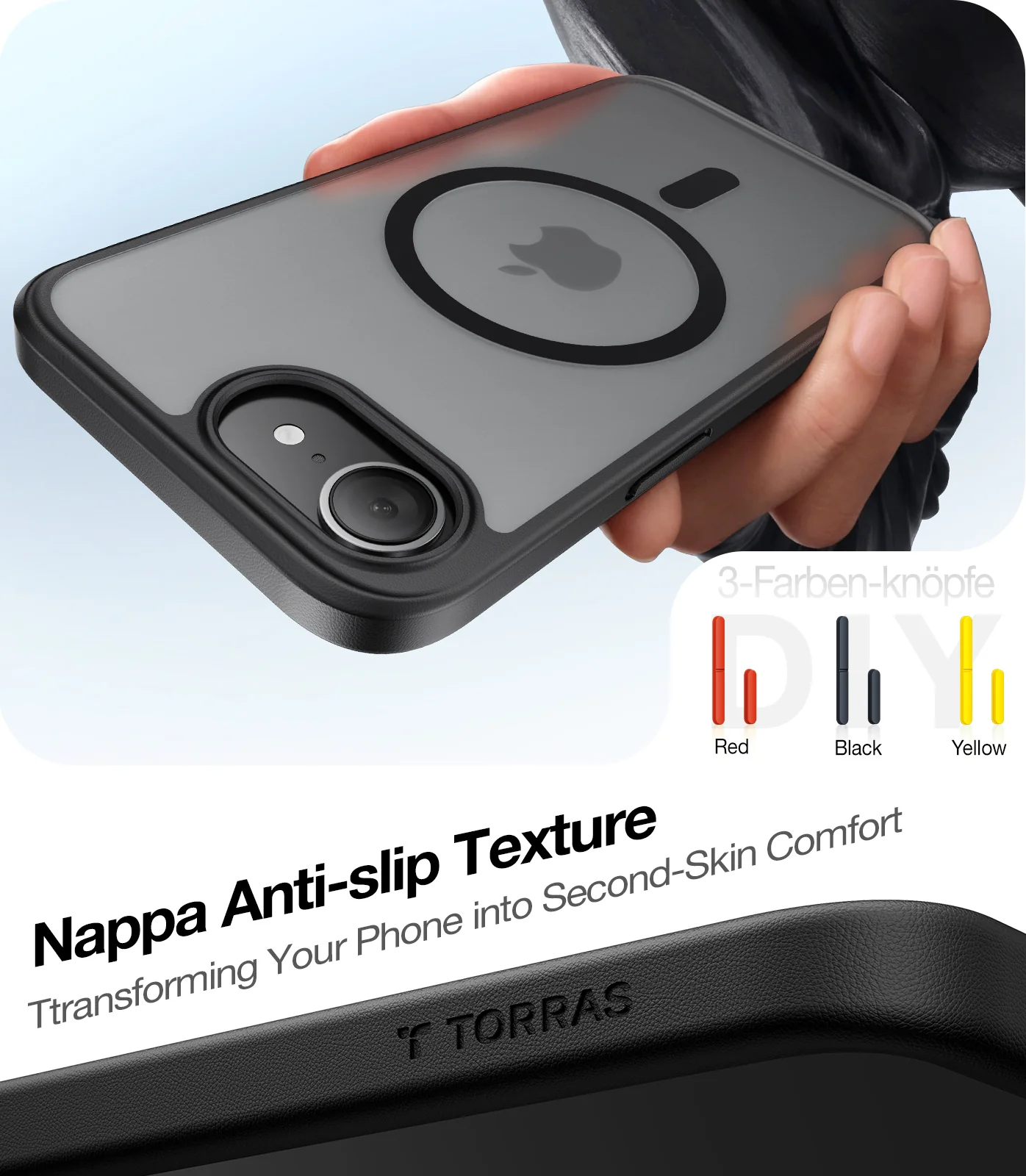 MagSafe Case for Apple iPhone 17e / 16e, Torras, Guardian, Black - Image 3