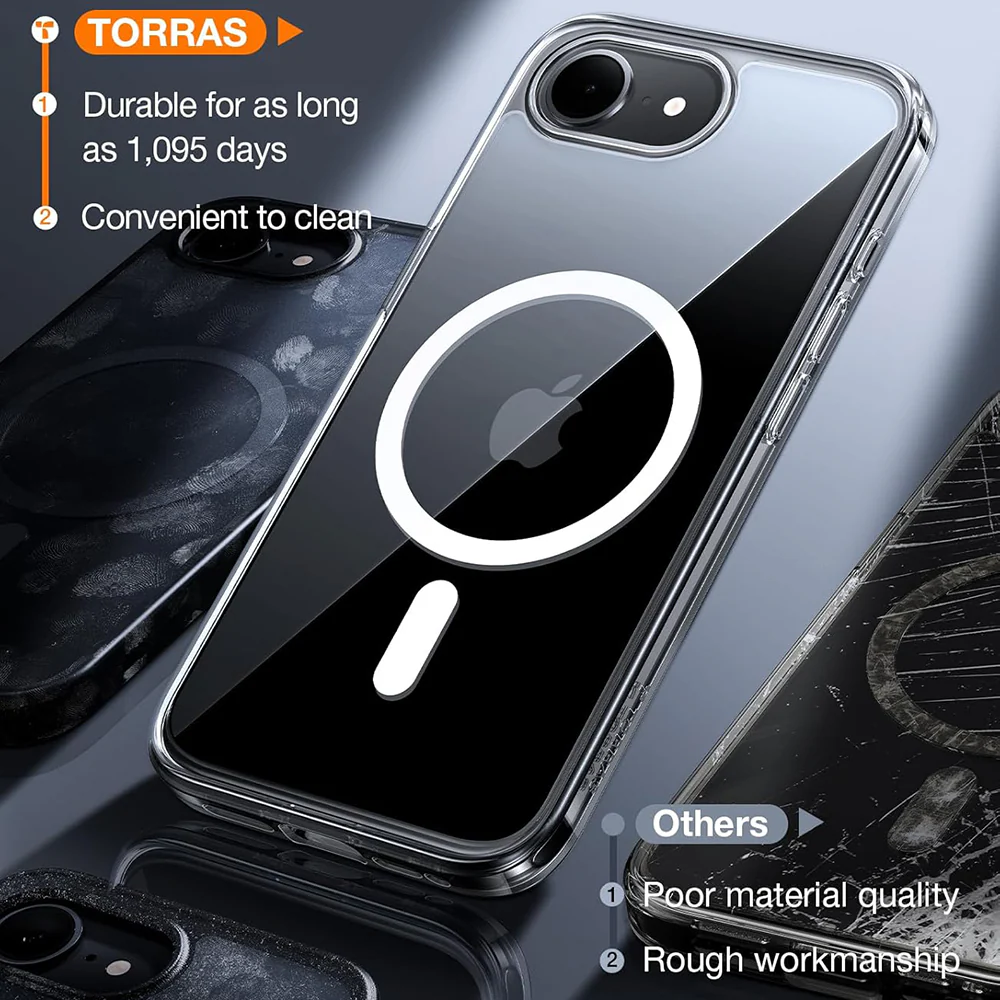 MagSafe Case for Apple iPhone 17e / 16e, Torras, Guardian, Transparent - Image 3