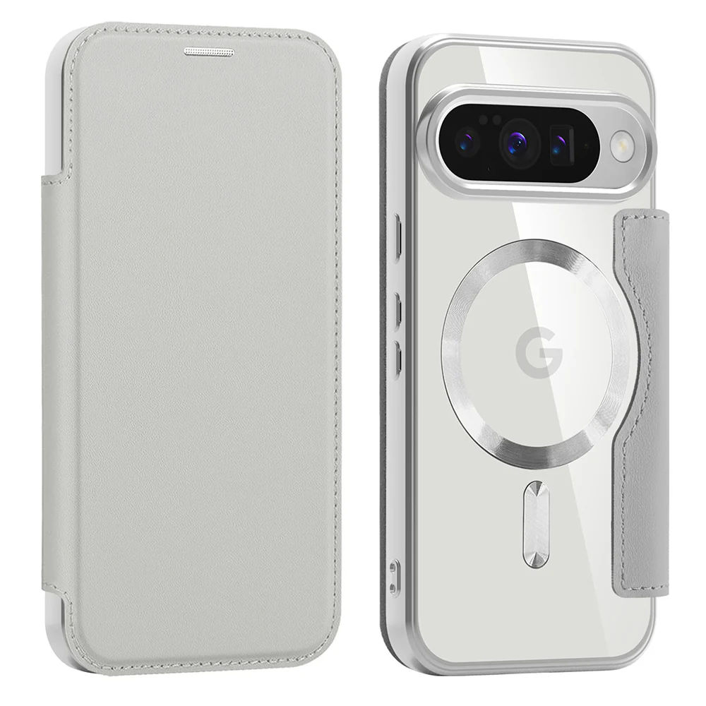 MagSafe Case for Google Pixel 10 Pro / 10, Techsuit, SmartMag Book, Gray - Image 2