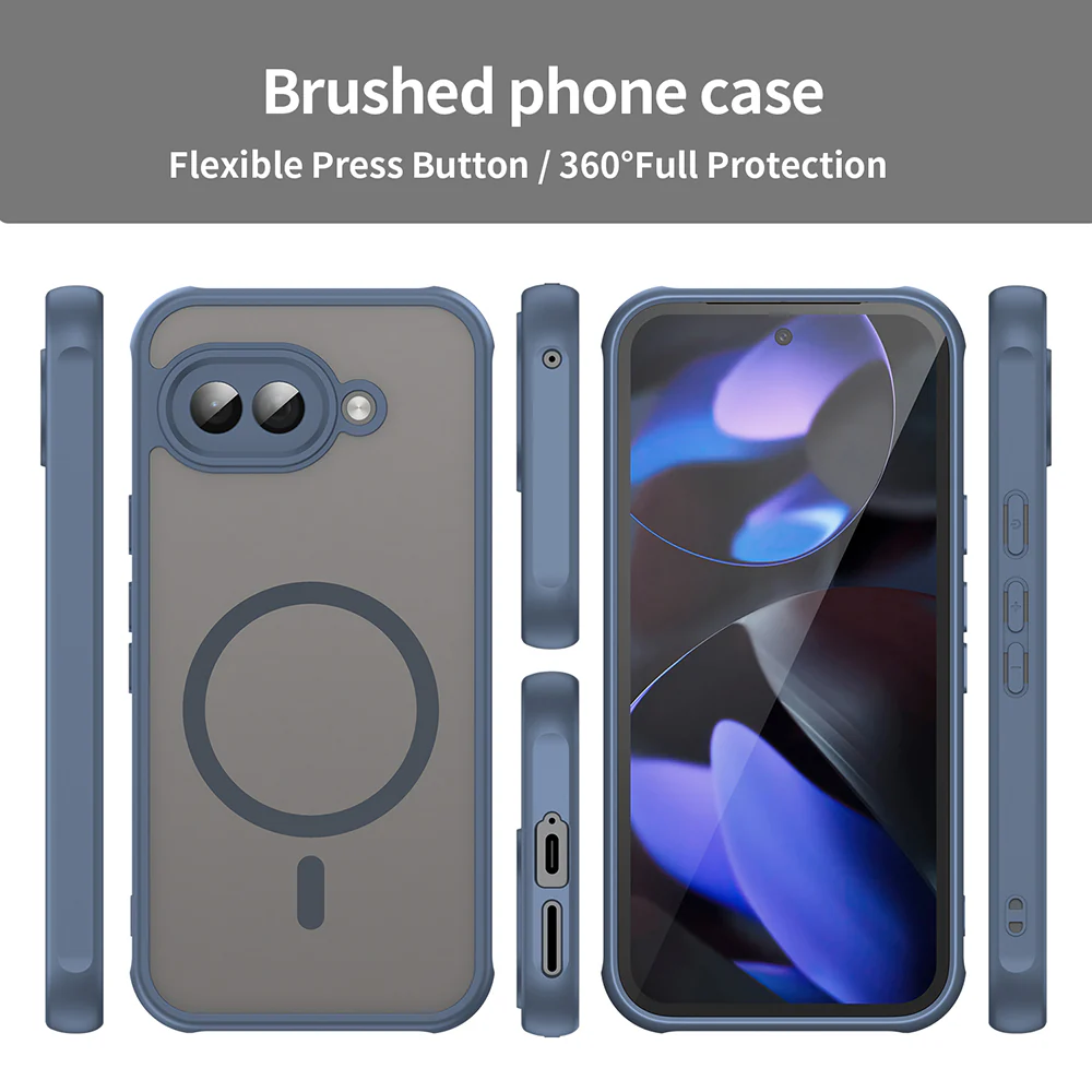 MagSafe Case for Google Pixel 9a, Techsuit, HaloFrost II, Navy Blue - Image 6