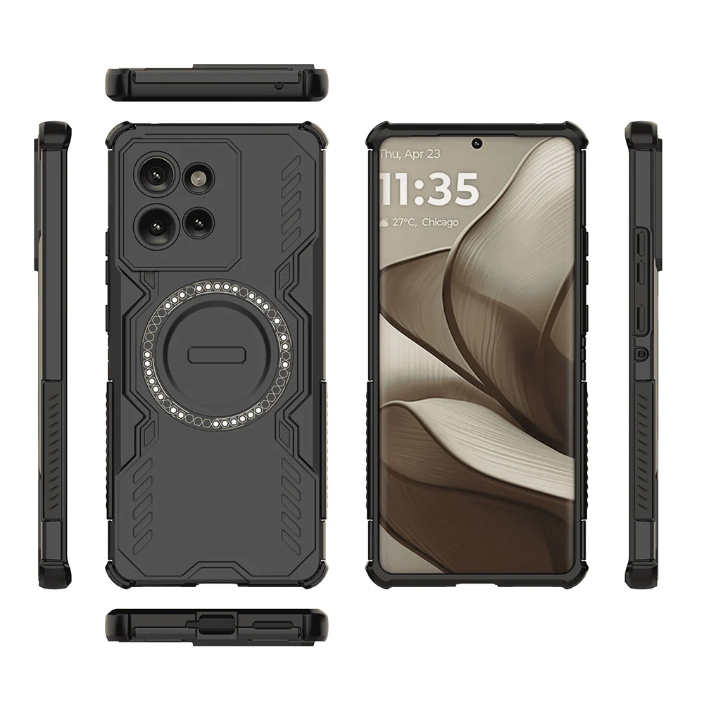 MagSafe Case for Motorola Edge 50, Techsuit, ArmorMag, Black - Image 4