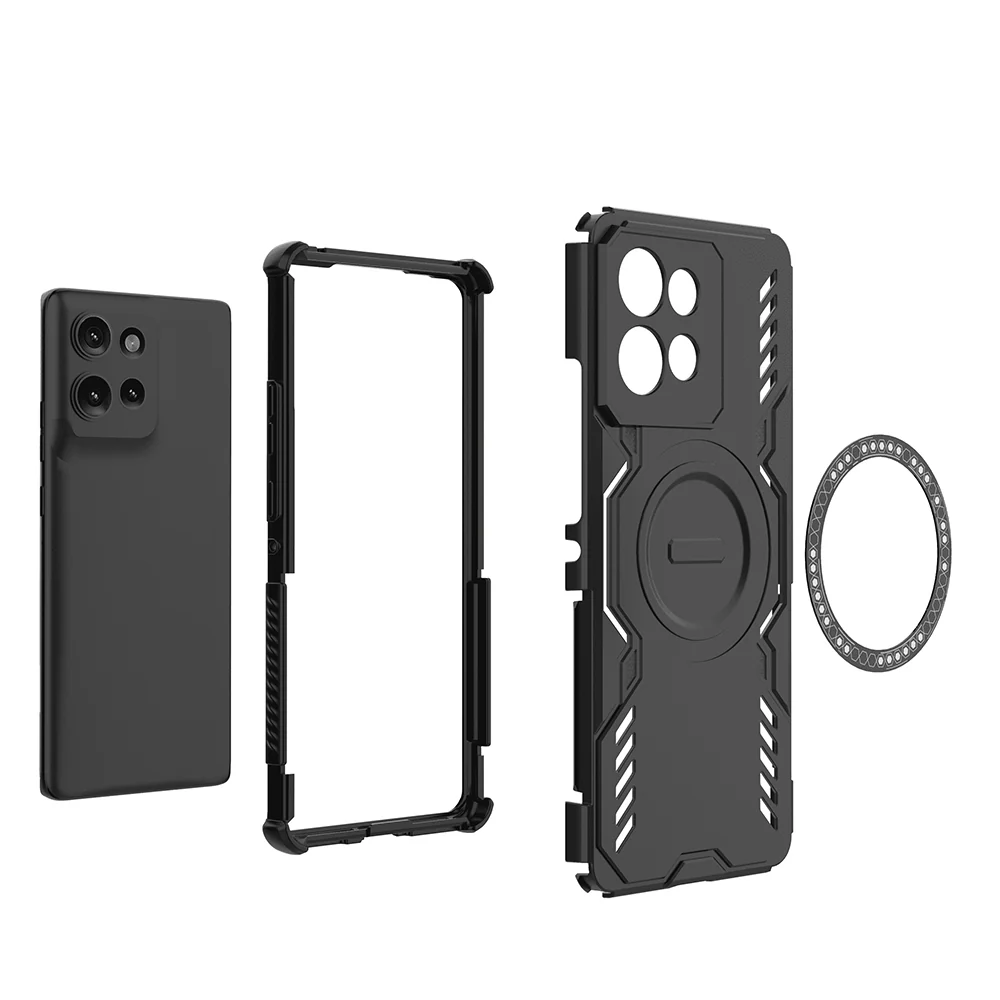 MagSafe Case for Motorola Edge 50, Techsuit, ArmorMag, Black - Image 5