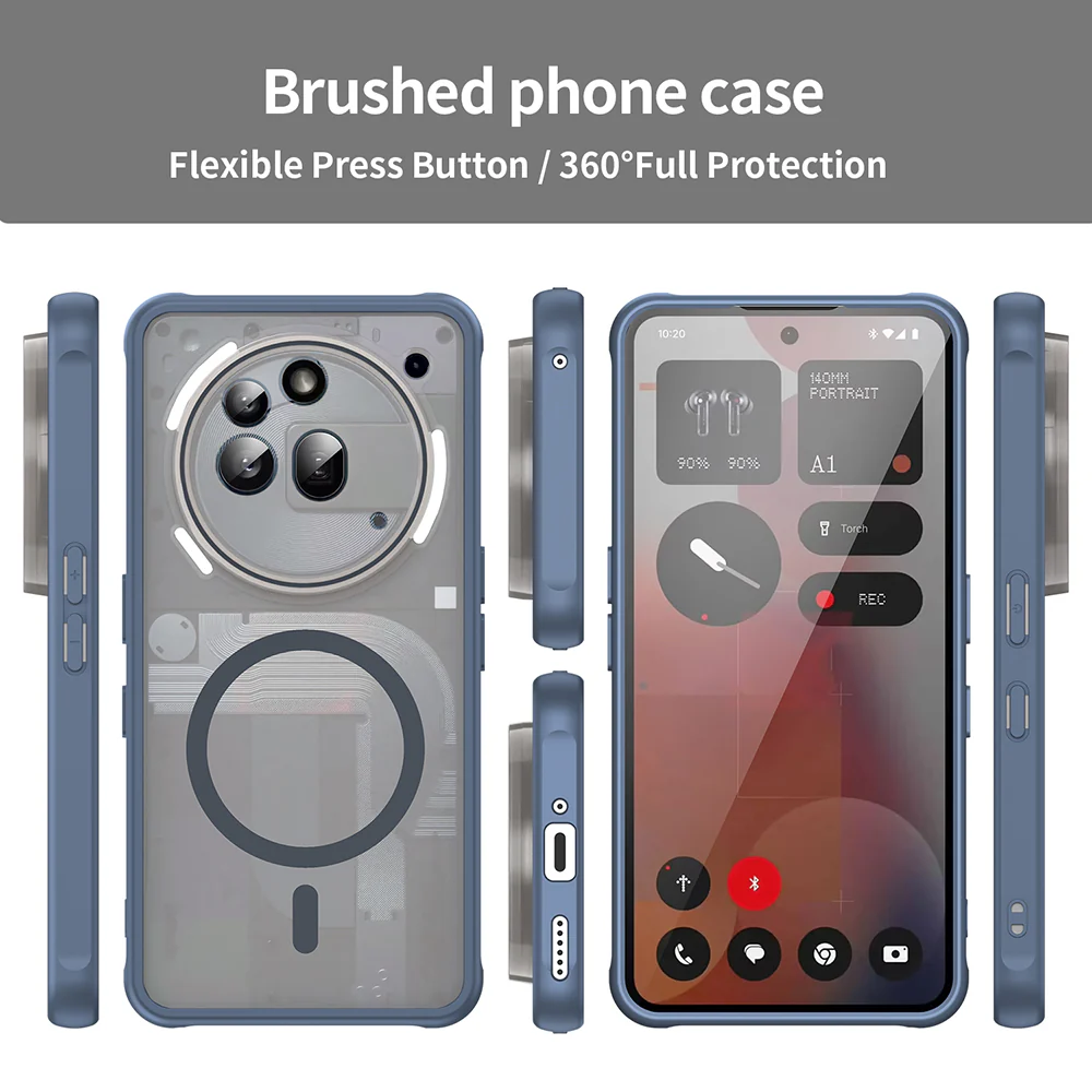 MagSafe Case for Nothing Phone (3a) Pro, Techsuit, HaloFrost II, Navy Blue - Image 3