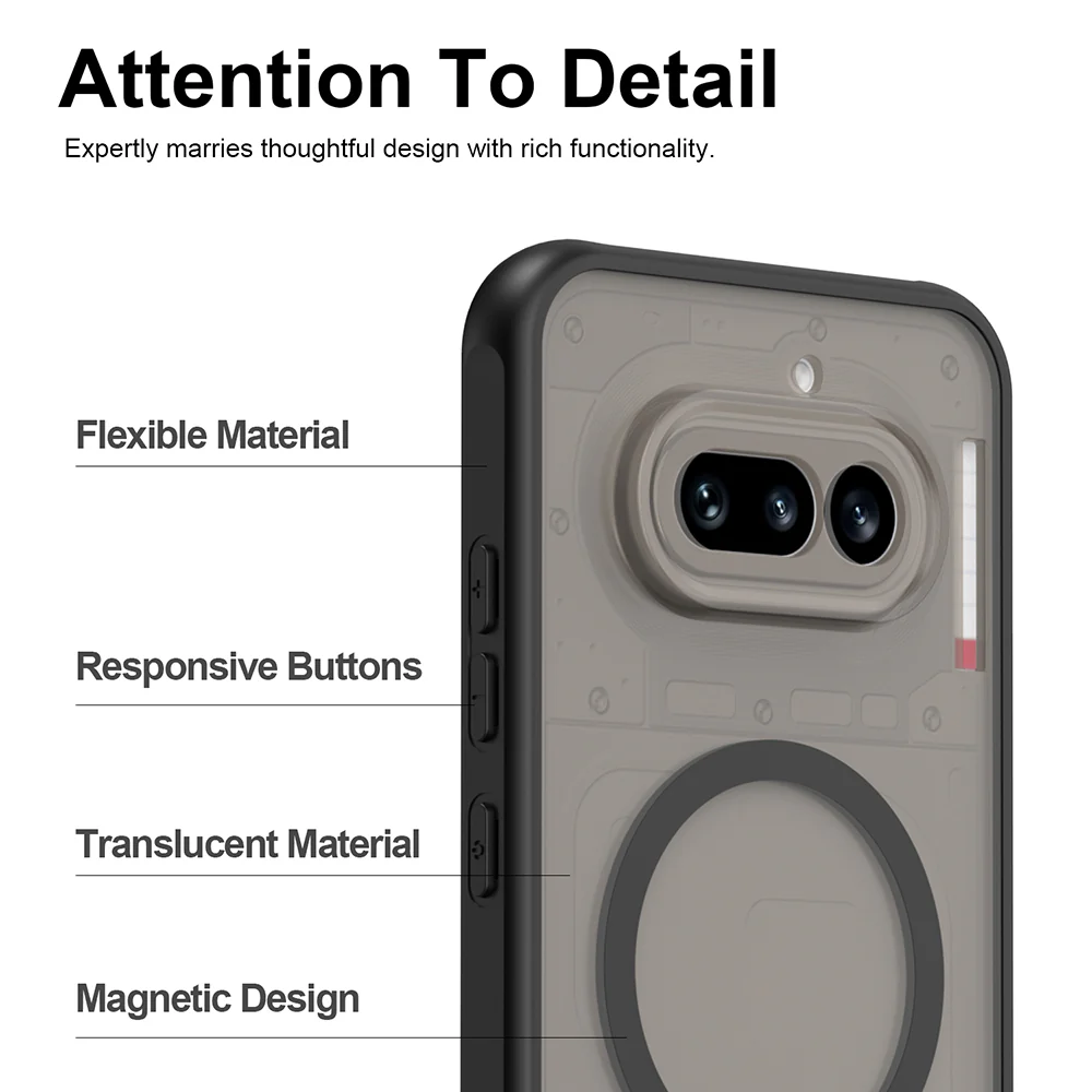 MagSafe Case for Nothing Phone (4a) Pro, Techsuit, HaloFrost II, Black - Image 6