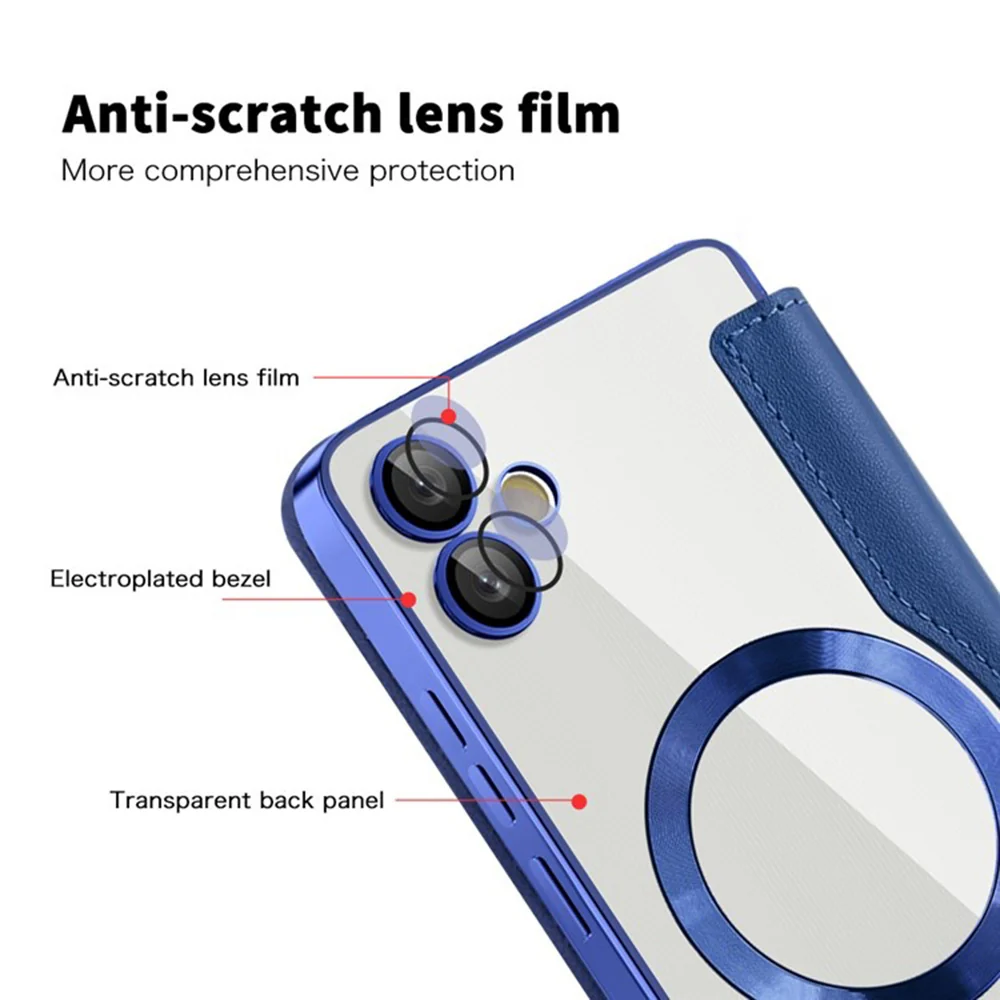 MagSafe Case for Samsung Galaxy A05 A055, Techsuit, SmartMag Book, Blue - Image 3