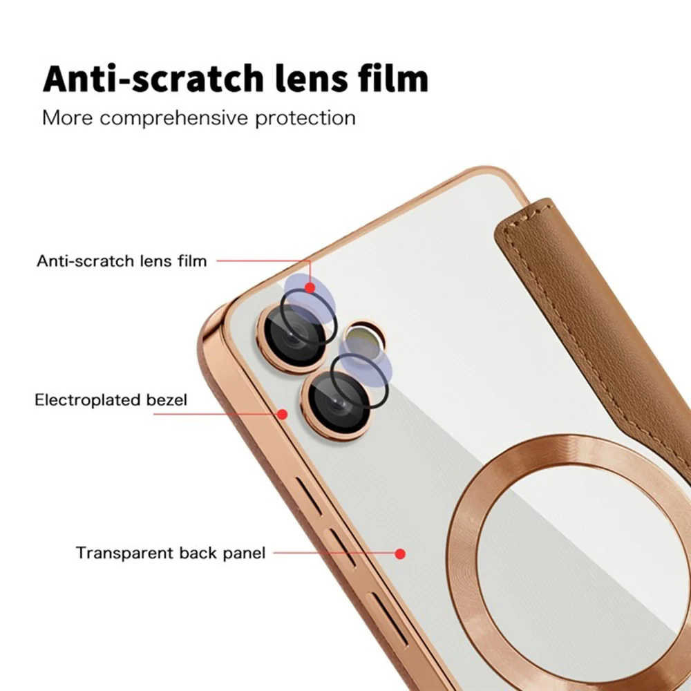 MagSafe Case for Samsung Galaxy A05 A055, Techsuit, SmartMag Book, Brown - Image 3
