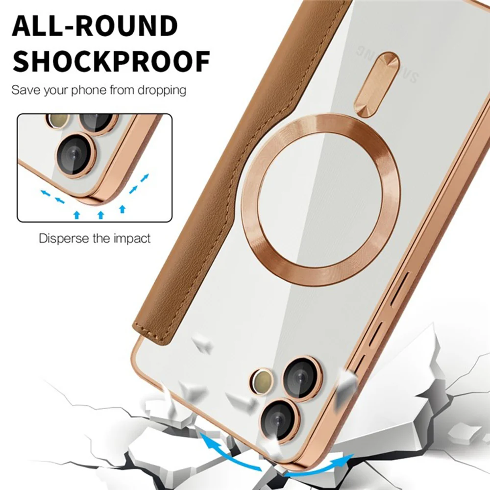 MagSafe Case for Samsung Galaxy A05 A055, Techsuit, SmartMag Book, Brown - Image 4