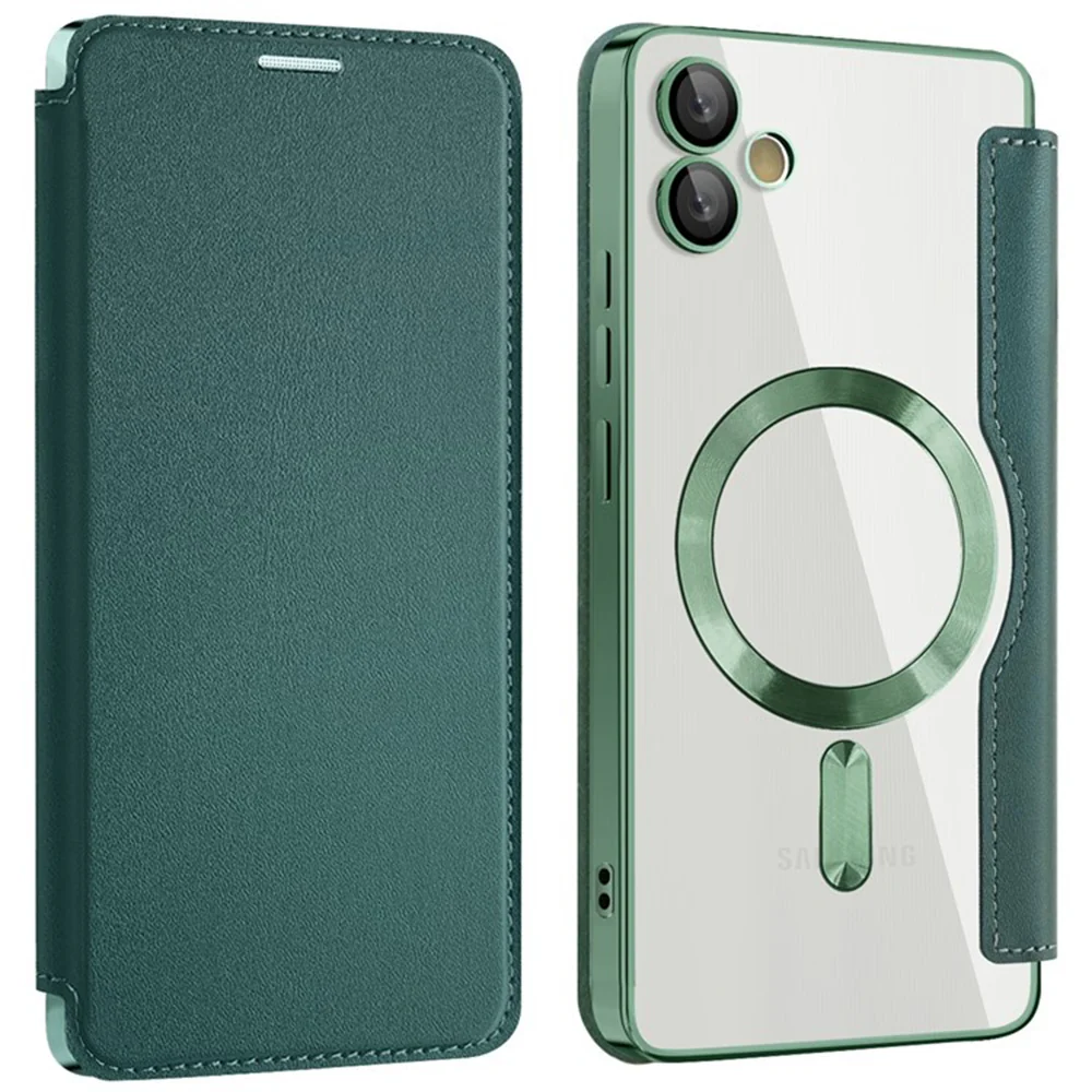 MagSafe Case for Samsung Galaxy A05 A055, Techsuit, SmartMag Book, Green - Image 2