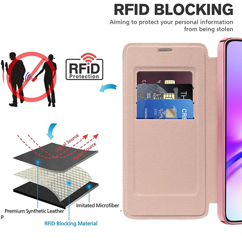 MagSafe Case for Samsung Galaxy A05 A055, Techsuit, SmartMag Book, Pink - Image 5