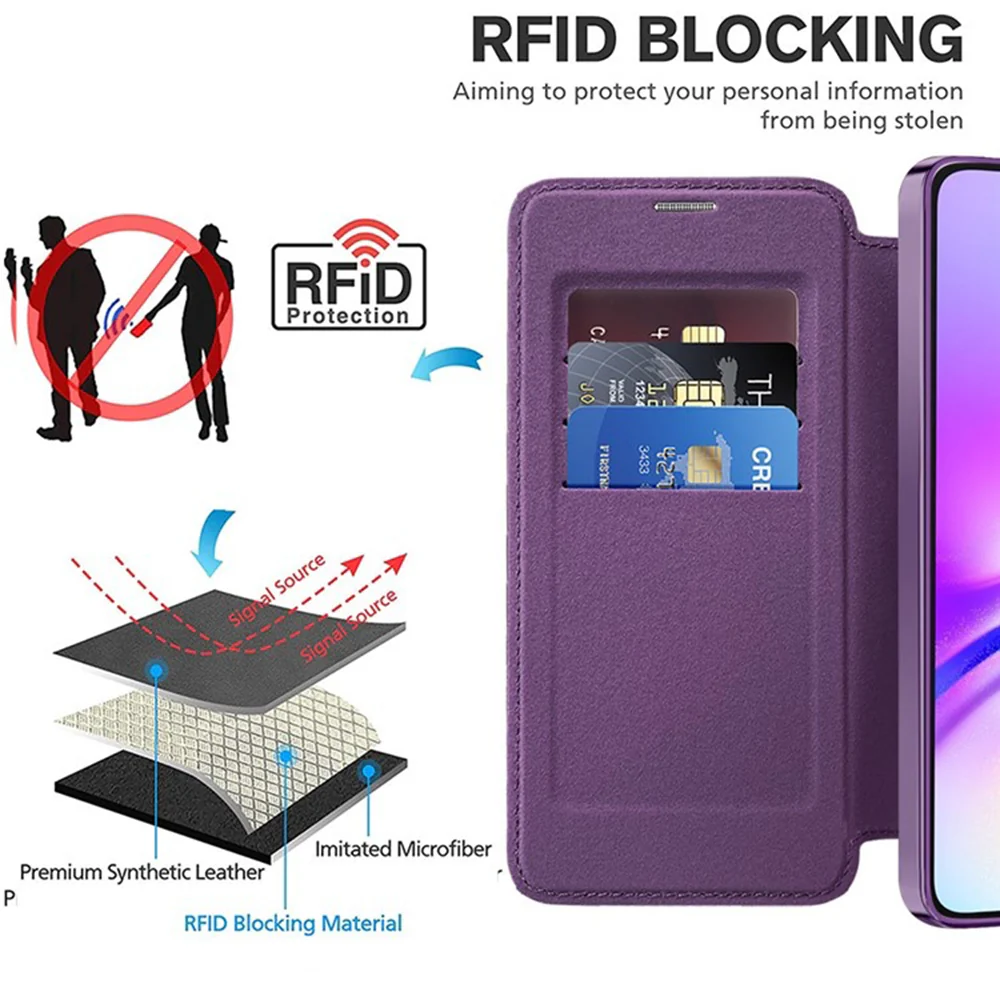 MagSafe Case for Samsung Galaxy A05 A055, Techsuit, SmartMag Book, Purple - Image 5