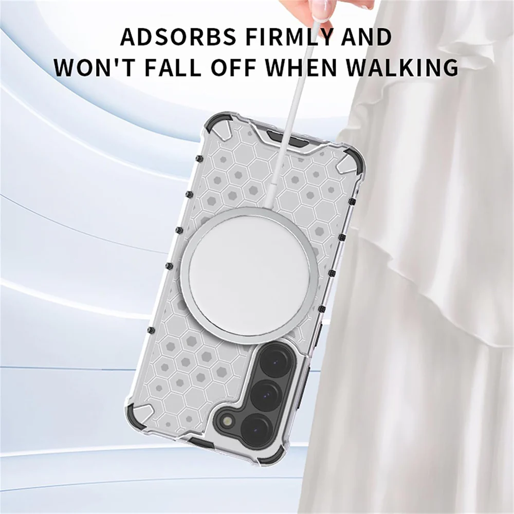 MagSafe Case for Samsung Galaxy A05s A057, Techsuit, HoneyComb Shield, White - Image 3