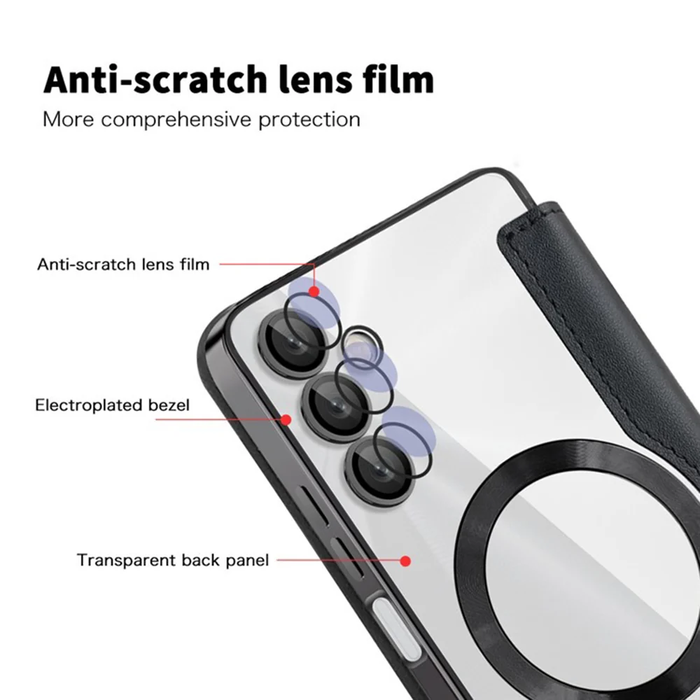 MagSafe Case for Samsung Galaxy A05s A057, Techsuit, SmartMag Book, Black - Image 3