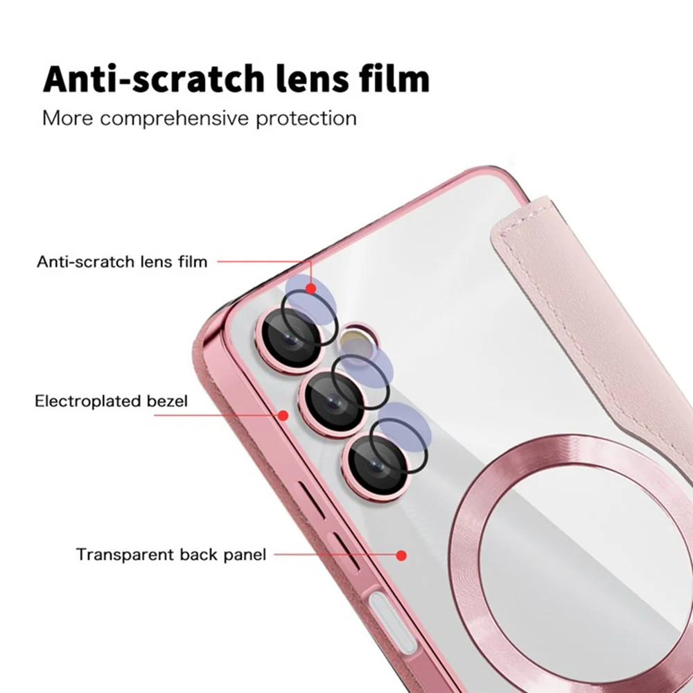 MagSafe Case for Samsung Galaxy A05s A057, Techsuit, SmartMag Book, Pink - Image 3